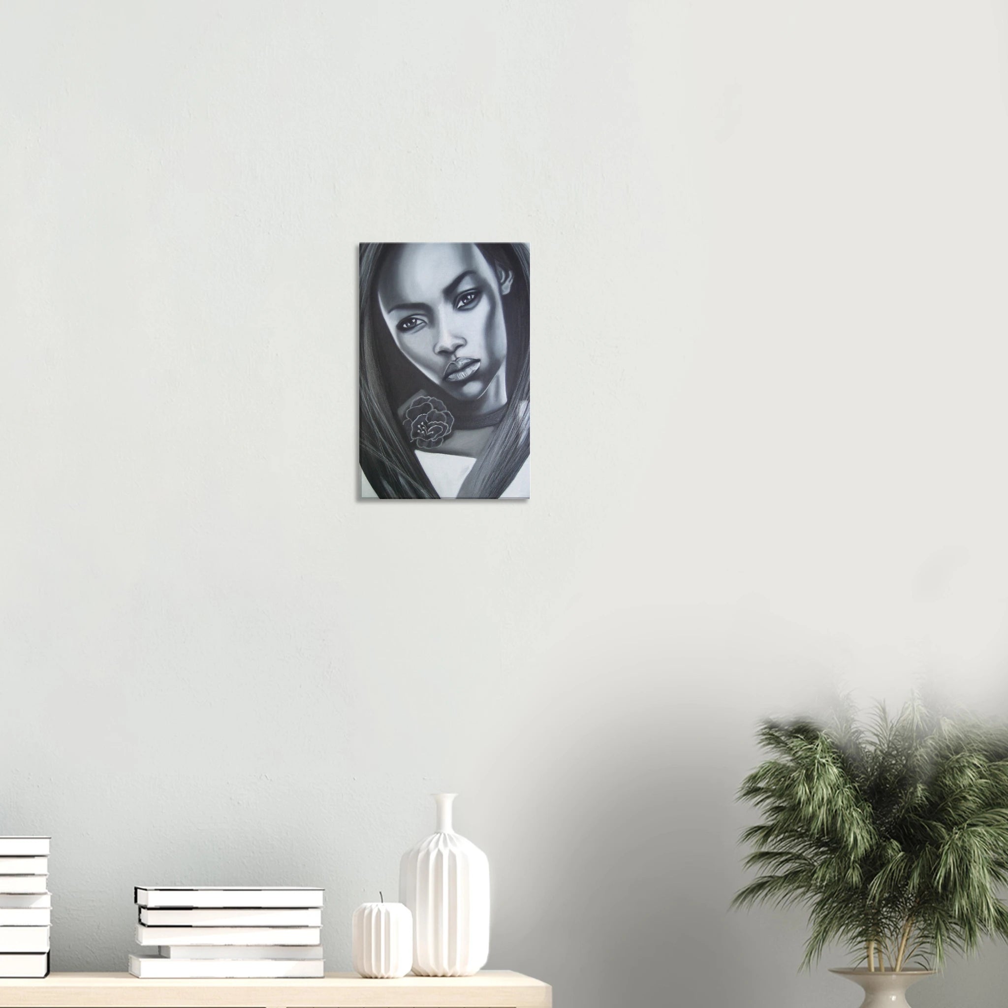 Atmospheric Charcoal Portrait - Layana - Canvas Print