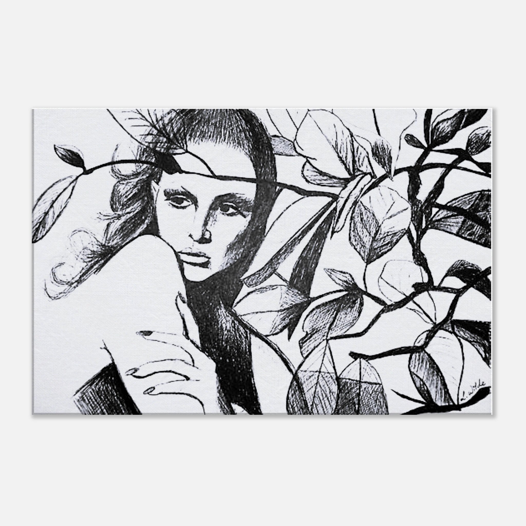 Fronde Elegant Woman Amongst Leaves Canvas Print