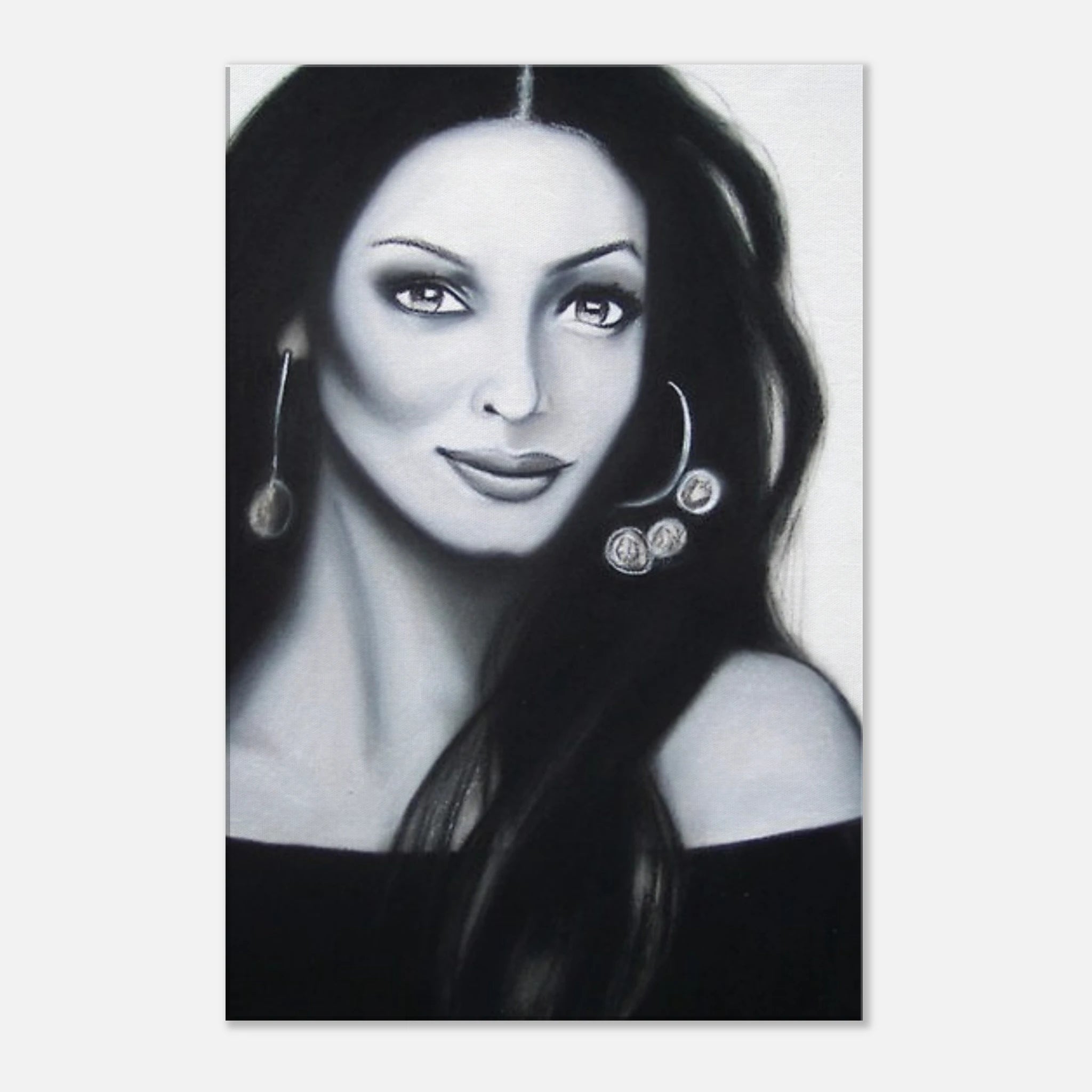 Beautiful Charcoal Portrait - Cheya - Canvas Print