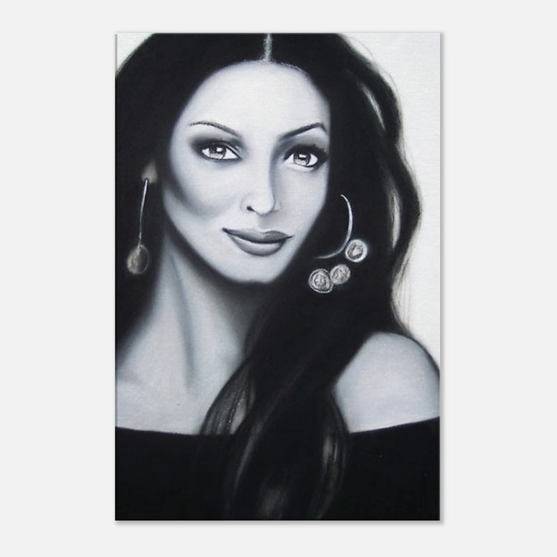 Beautiful Charcoal Portrait - Cheya - Canvas Print