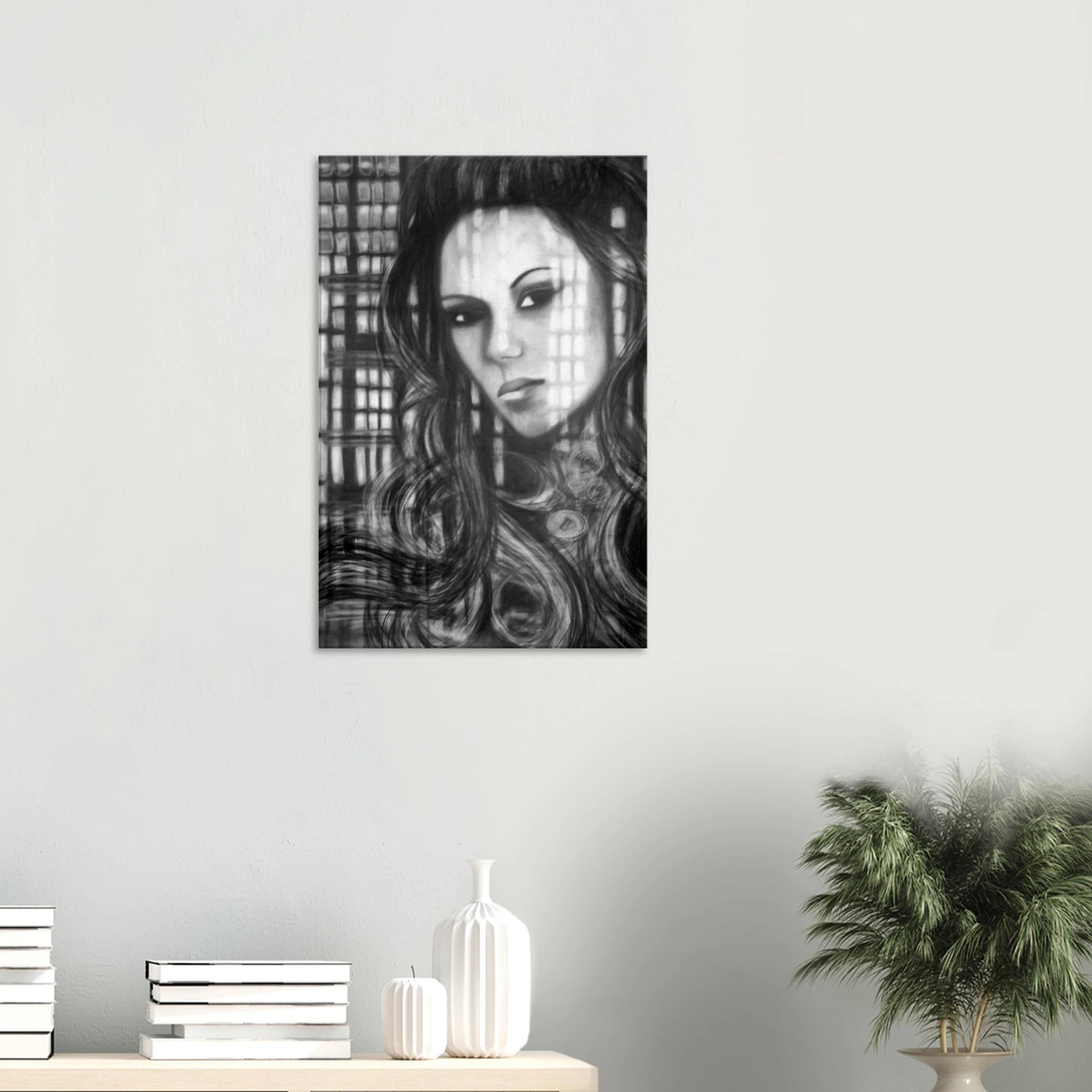 Contemporary Charcoal Portrait - Ashlyn - Canvas Print