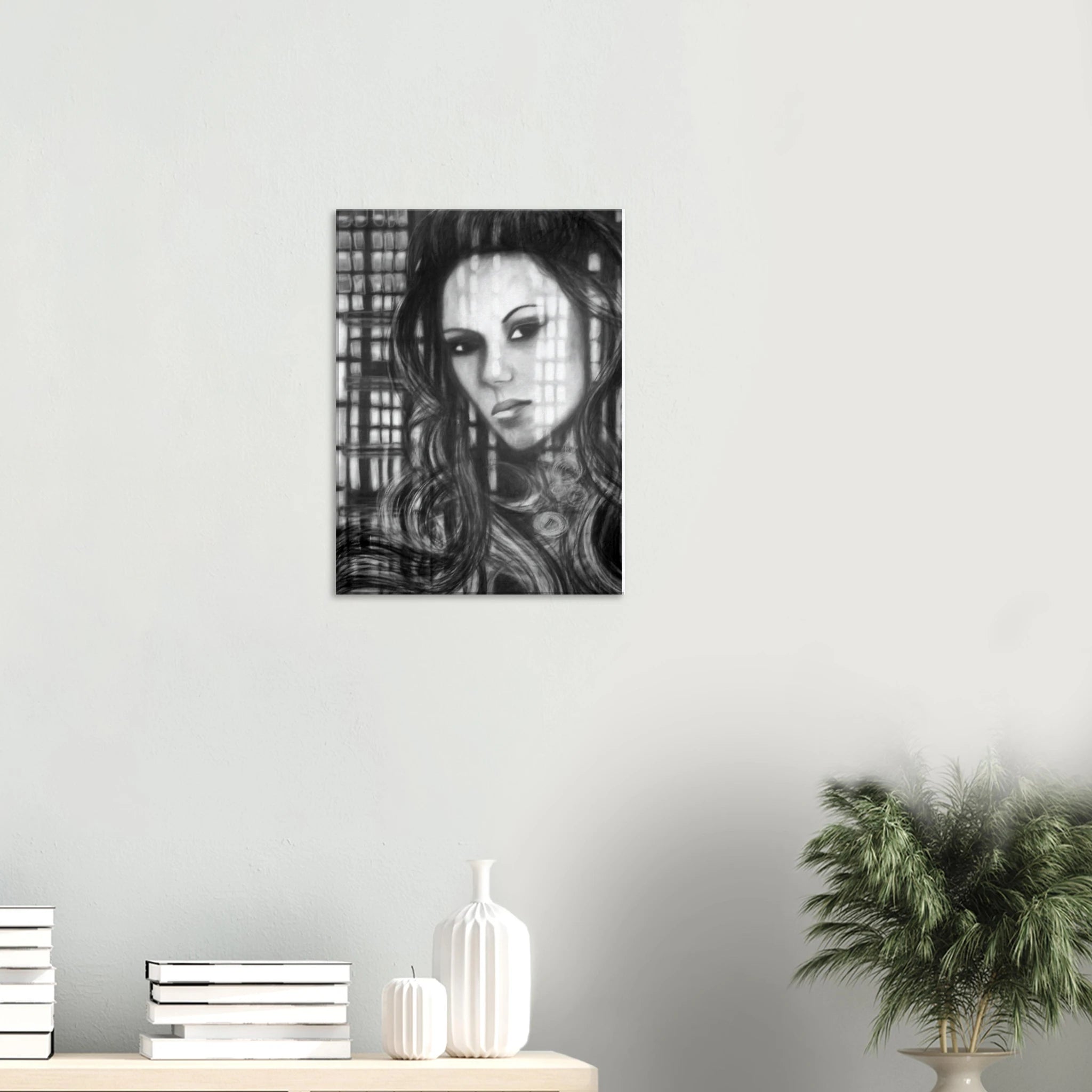 Contemporary Charcoal Portrait - Ashlyn - Canvas Print