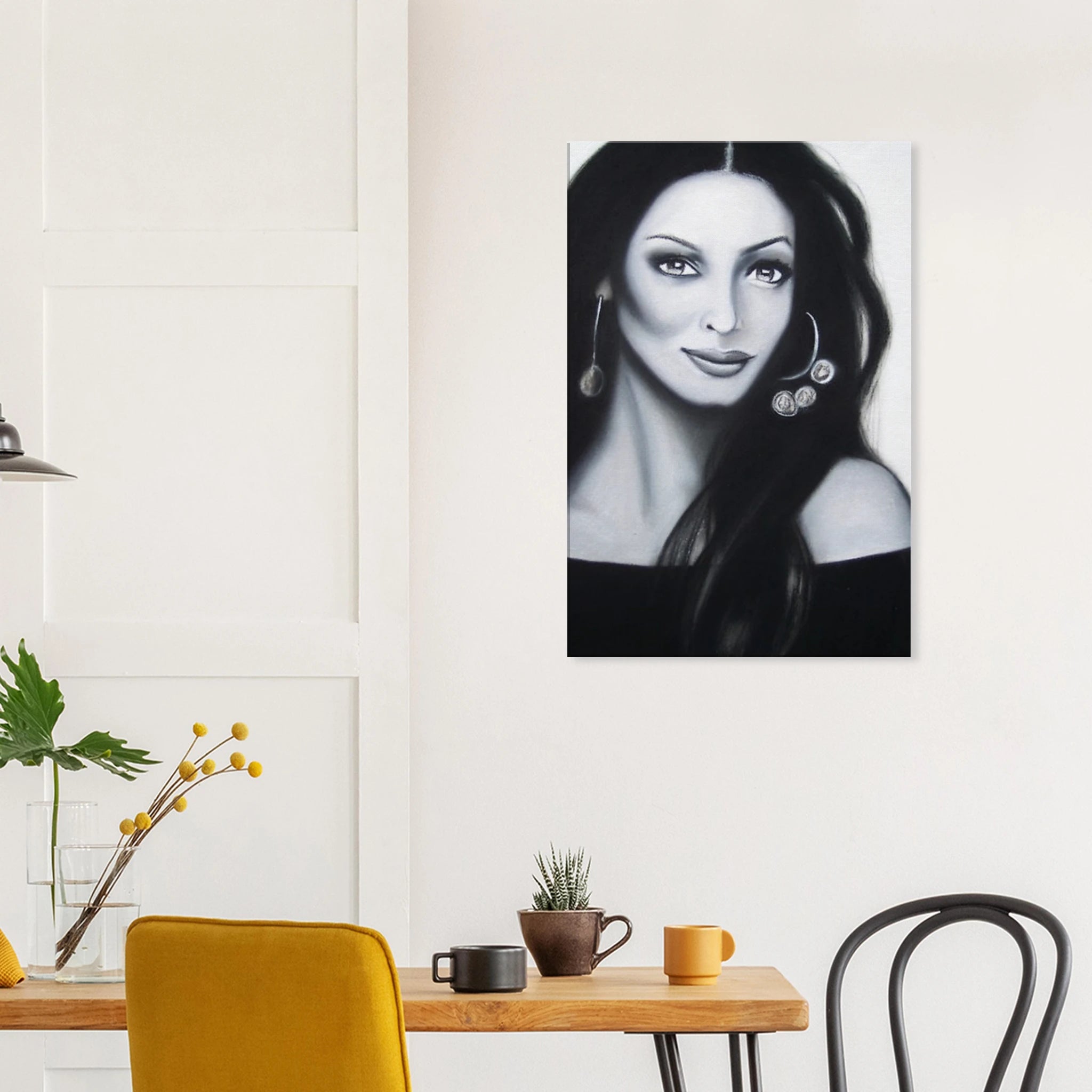 Beautiful Charcoal Portrait - Cheya - Canvas Print