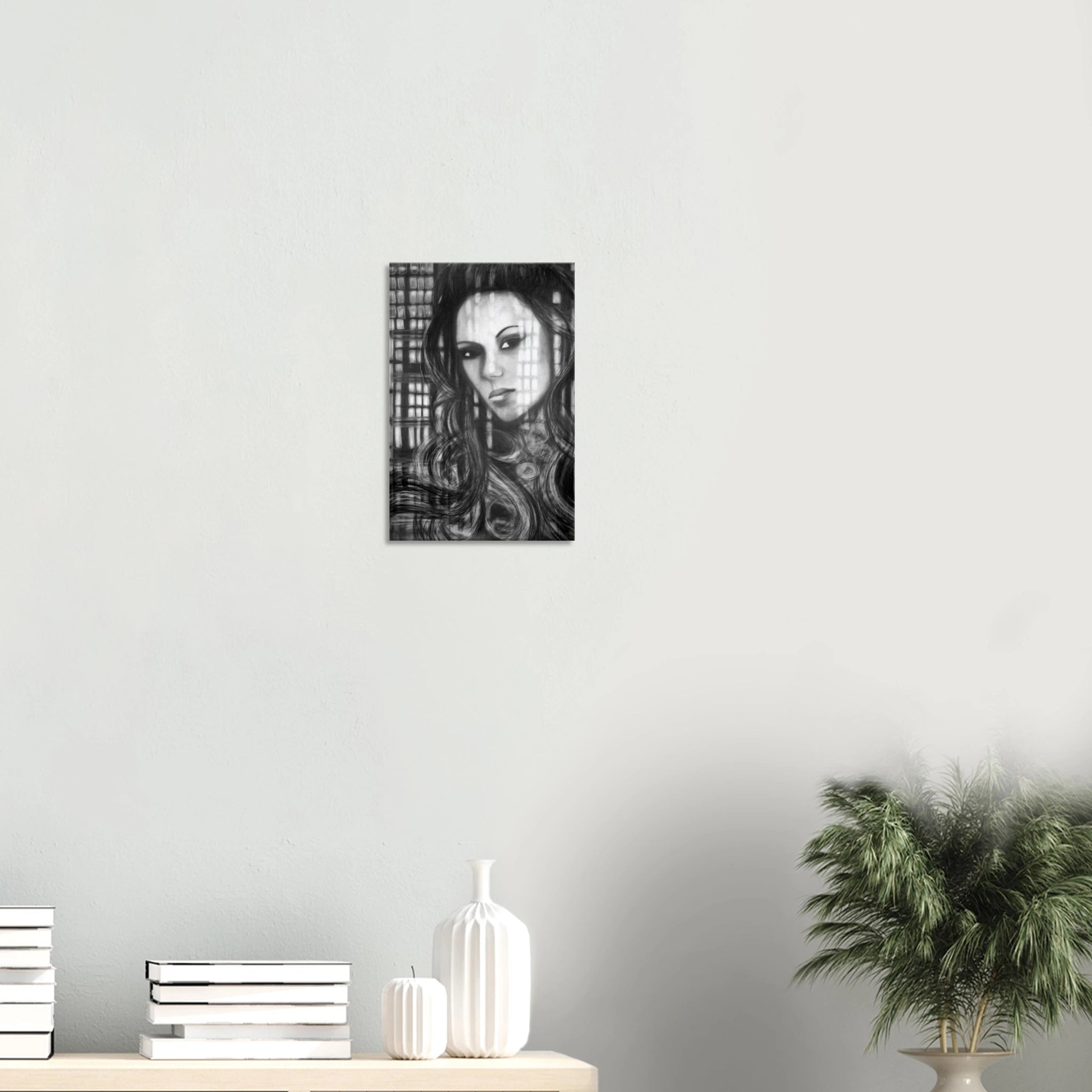 Contemporary Charcoal Portrait - Ashlyn - Canvas Print
