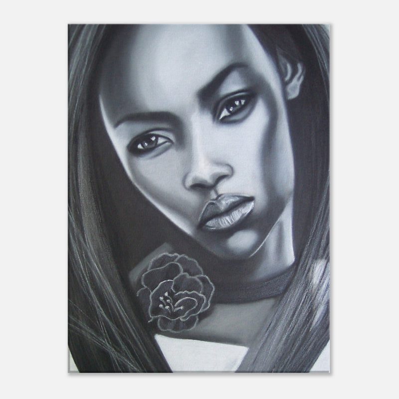 Atmospheric Charcoal Portrait - Layana - Canvas Print