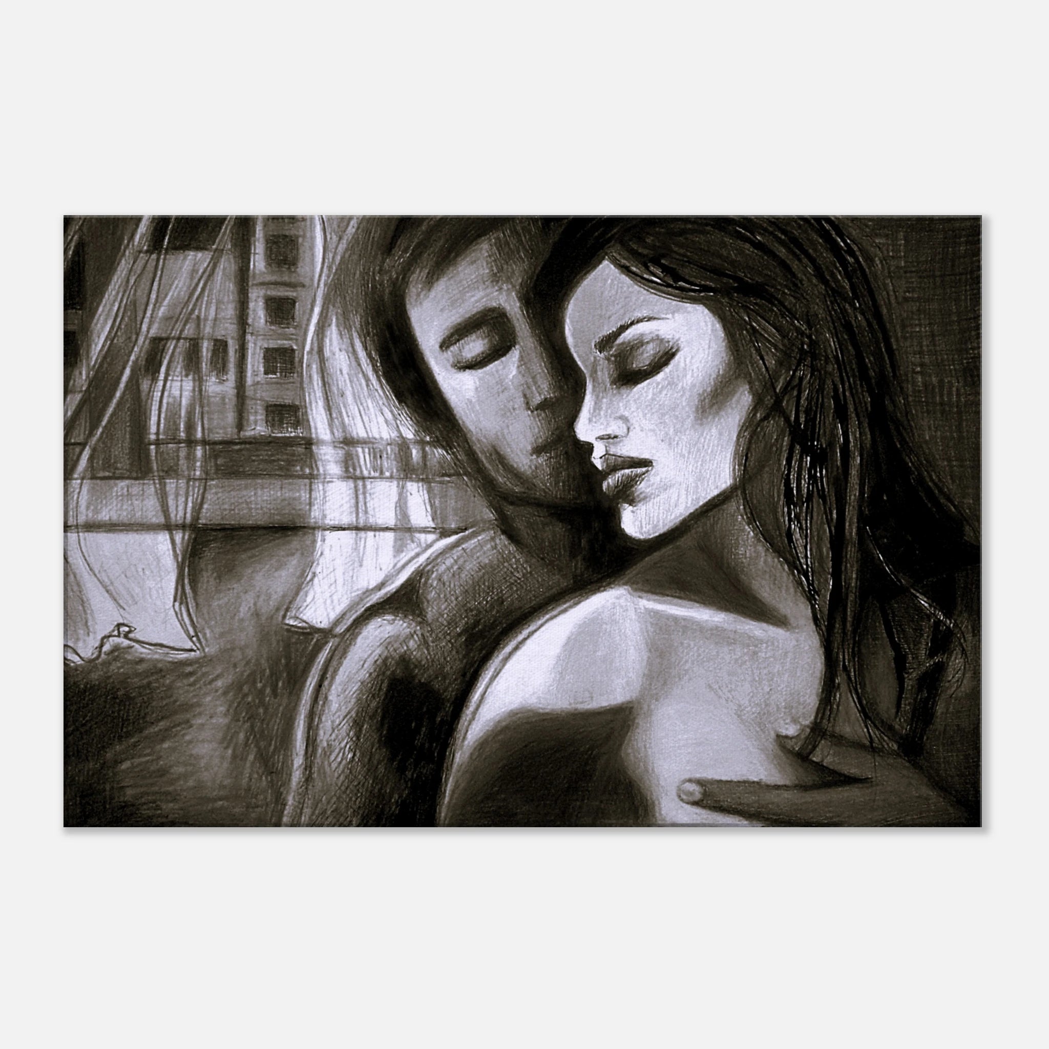 Atmospheric Charcoal Drawing - Glenferrie Road - Canvas Print