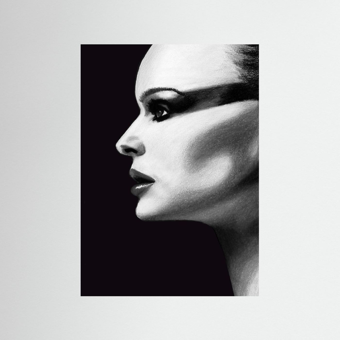 Contemporary Greyscale Portrait - Anna - Giclee Print