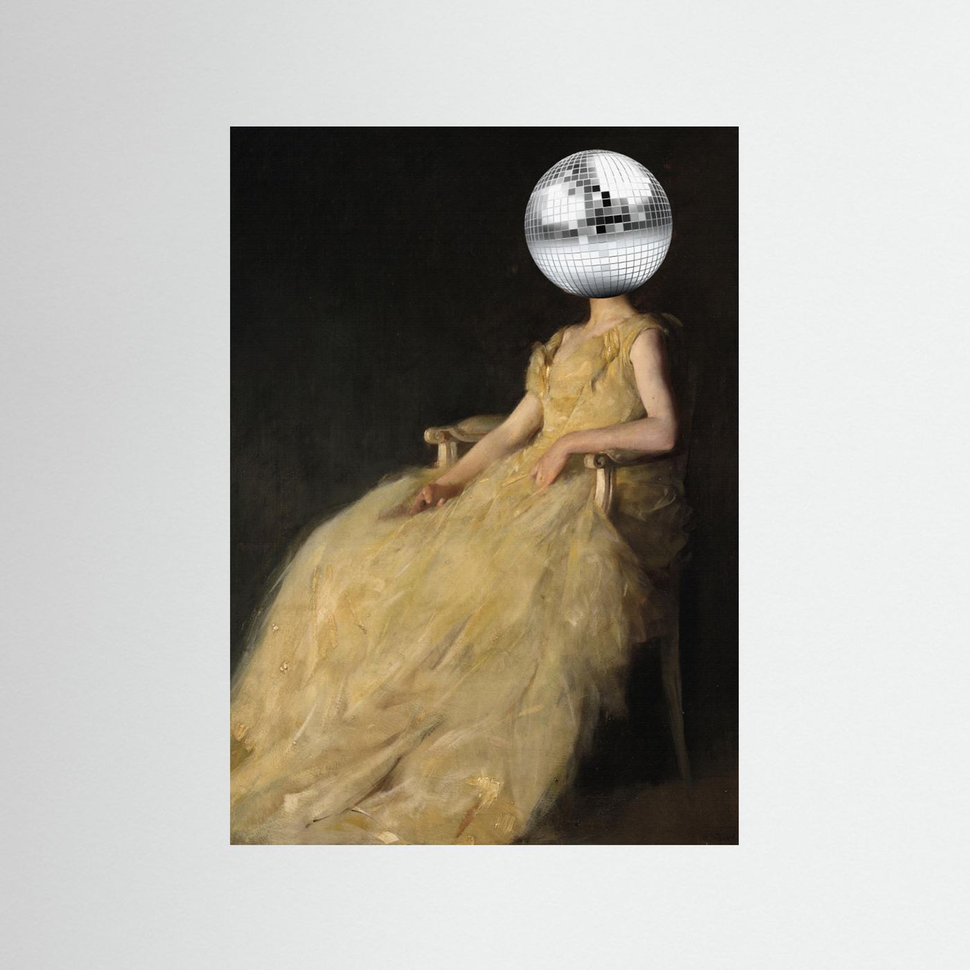 Disco Head Vintage Collage by The Art Concept
