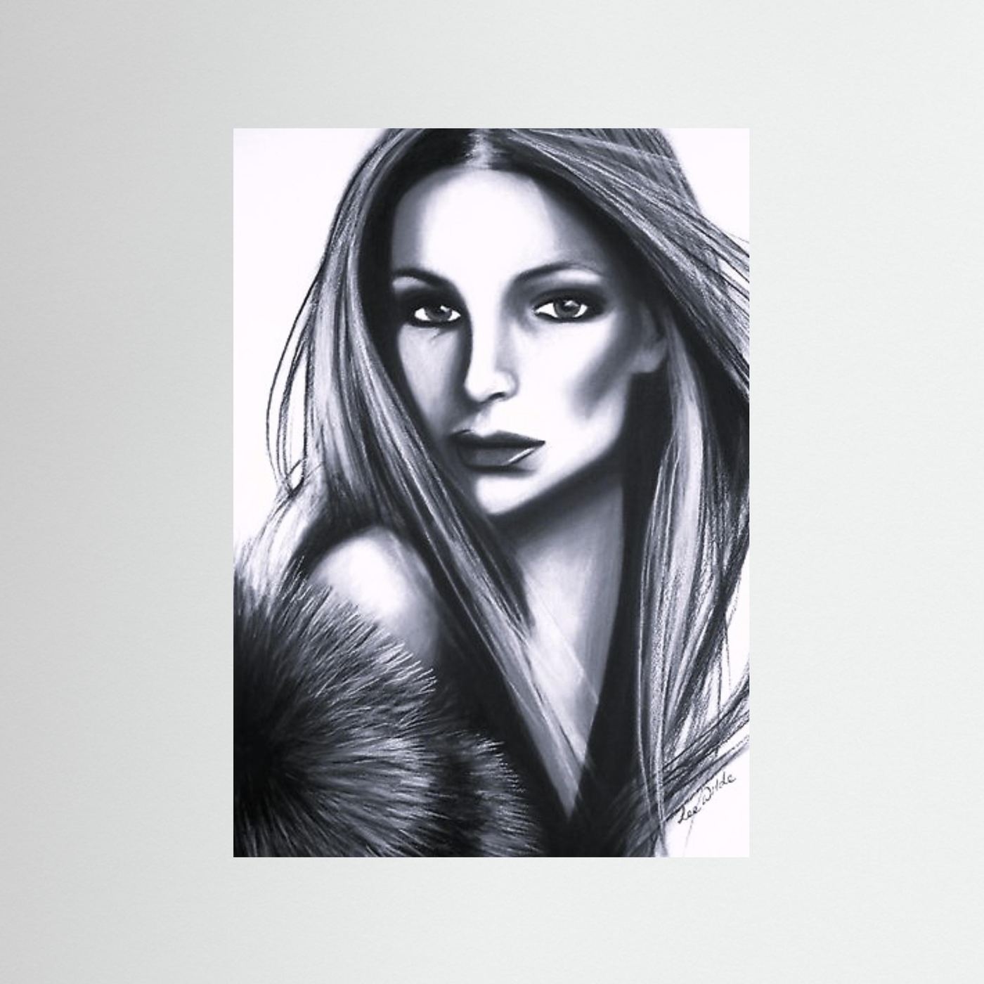 Elegant Charcoal Portrait - Christina - Giclee Print